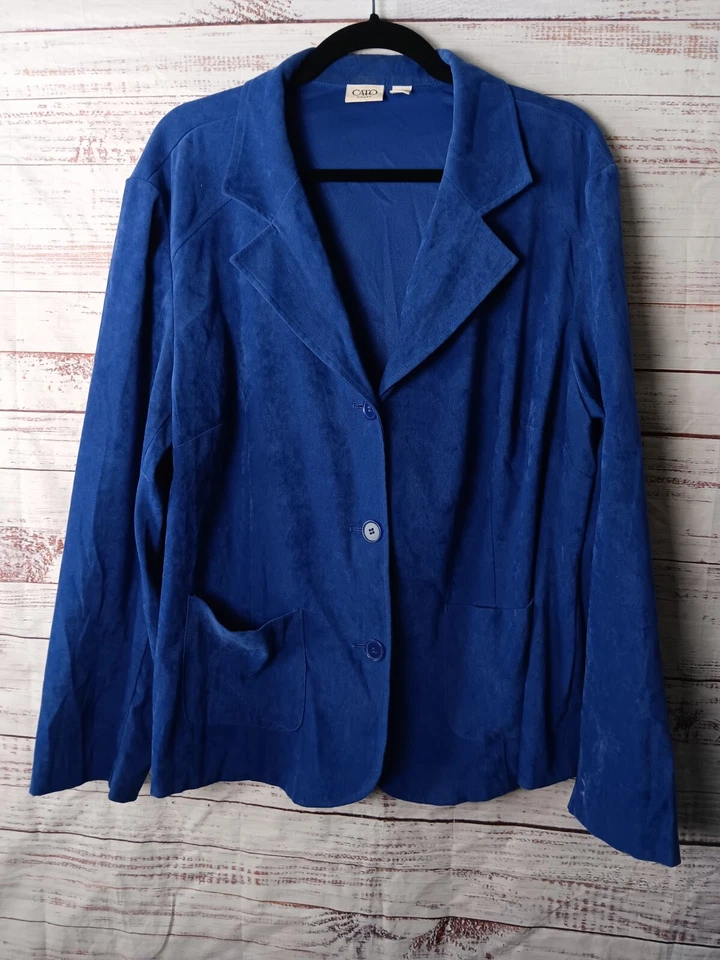 Chaqueta Blazer Cato Mujer Talla 22W Azul Elastizada Botones Carrera’s Foto 1 de 4