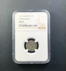 1622 Germany Nordhausen 3 Pfennig. NGC AU 53. - Picture 1 of 2