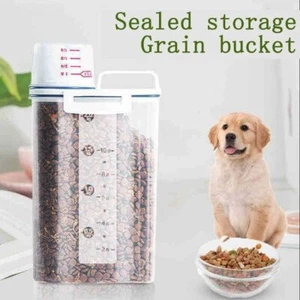 Pet Food Storage Container Dog Puppy Cat Dry Food Snack Dispenser Box With Cup - Picture 1 of 13
