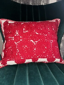 Rotes Blumenmuster Vintage handbestickt Kissenhülle Transylivanisch "Irasos" - Bild 1 von 9