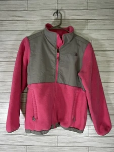 The North Face Pink & Gray Full Zip Denali Jacket For Girls Size Large - Picture 1 of 9