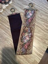 Vintage Victorian Floral Tapestry Bell Pull With Brass Hardware