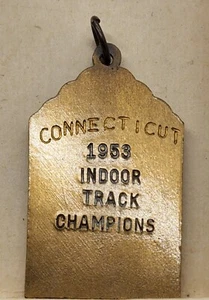 1953 UCONN Bronze Indoor Track Champions Medal Pendant Award Connecticut RARE - Picture 1 of 4