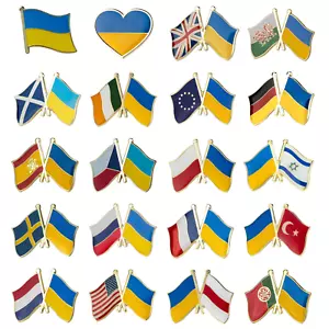 Ukraine Flagge Pin Abzeichen | Ukrainische nationale Freundschaft Revers Emaille Metall - Bild 1 von 23