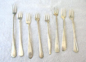 9 Vintage Silber Teller, Cocktail Gabeln, Rodgers, Englisch, Oneida usw. Lot # 33 - Bild 1 von 8