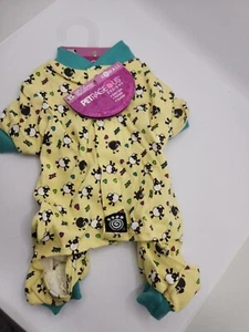 X Small Petrageous Counting Sheep Pajamas Yellow Multi Easy on/off NWT - Picture 1 of 2