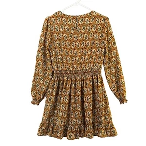 ONLY Paisley Dress Tan Long Sleeve Elastic Waist Size 5.5 (EU36) - Picture 1 of 10