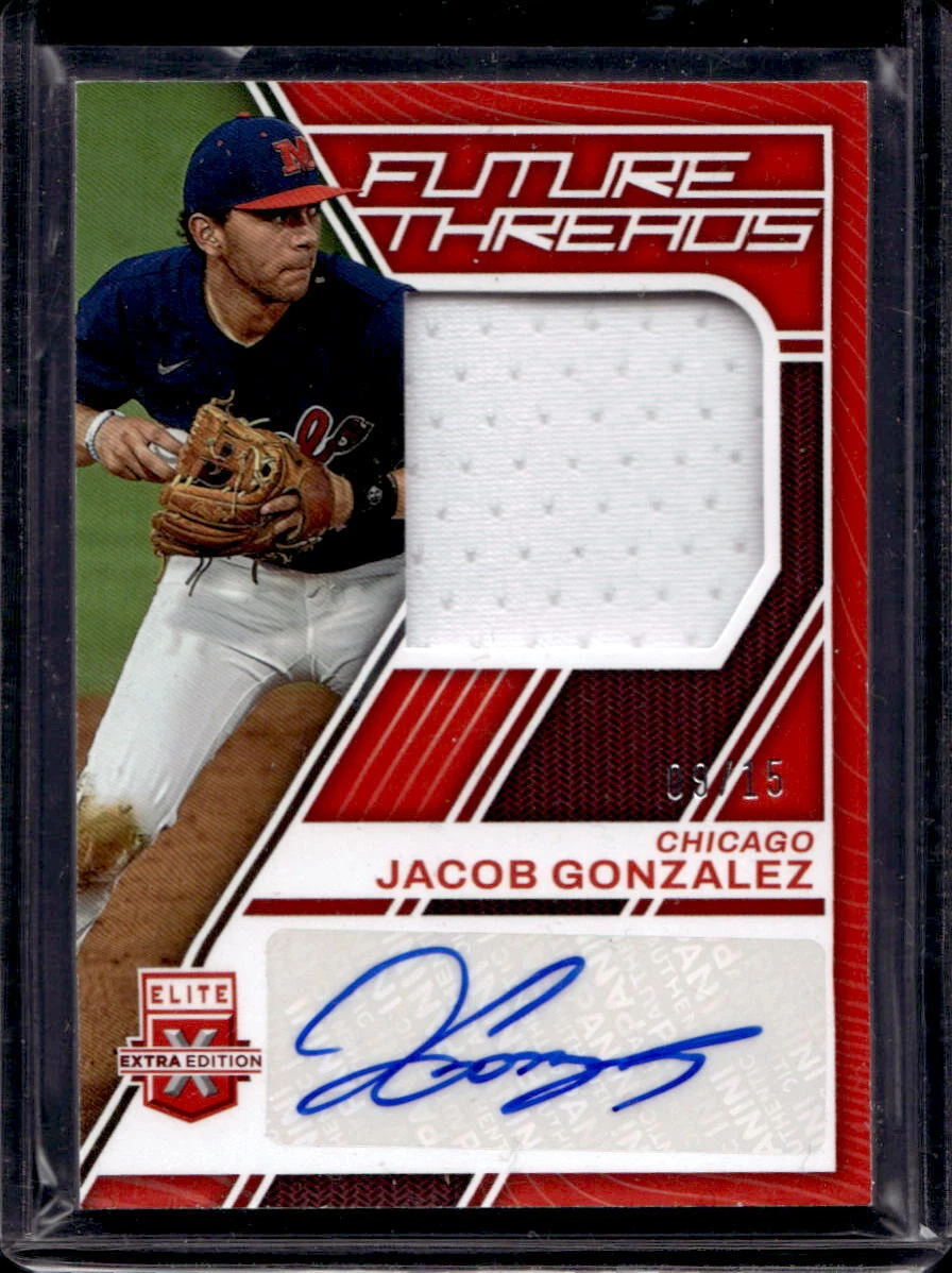 Jacob Gonzalez 2023 Panini Elite Extra Edition Future Threads Auto /15