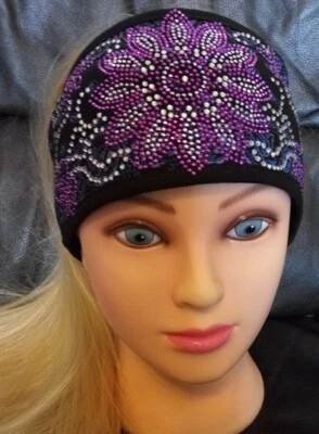 Flor de Julies/Púrpura/Polly Pony/Apertura en la parte posterior por diademas de diamantes de imitación! Foto 1 de 2