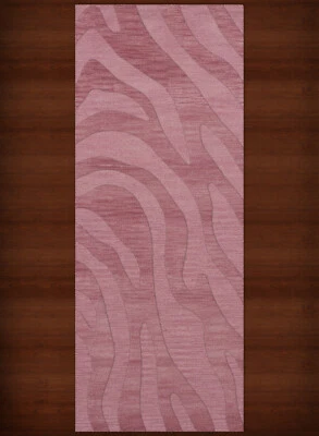 Pink Swirls Lines Stripes Transitional Area Rug Animal Print DV2 - Image 1 of 2