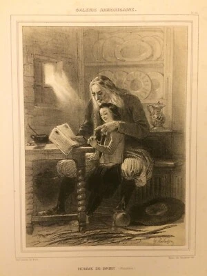 Homme de Briec, Finistère, Bretagne, lithographie Lalaisse, Galerie Armoricaine - Photo 1/3