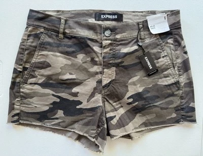 Pantalones Cortos EXPRESS Tiro Medio Camuflados Camuflaje Para Mujer Talla 6 NUEVO Foto 1 de 4