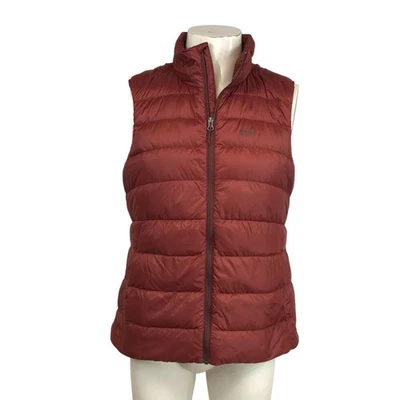 REI CO-OP - MEN'S LARGE - RUST FULL ZIP DOWN NYLON VEST - Image 1 of 4