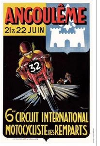 POSTER AFFICHE Angouleme 6 Eme Circuit Remparts Moto - Picture 1 of 1