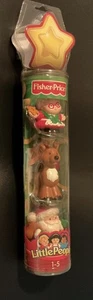 Fisher Price Little People Christmas Tube Santa & Mrs. Claus, Reindeer New - Picture 1 of 8