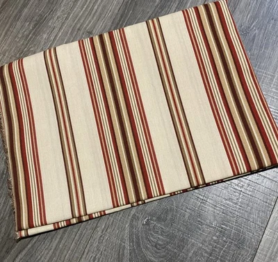 Outdoor Fabric Tan Red Brown Striped 1 Yd - Image 1 of 2