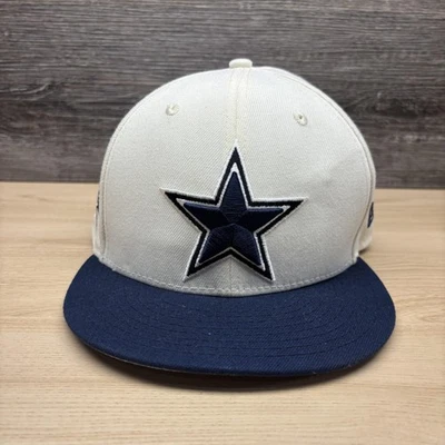 Gorra ajustada de los Dallas Cowboys para hombre 7 3/8 blanca azul NFL fútbol New Era Foto 1 de 4