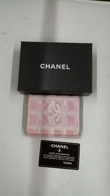 Authentic CHANEL New Travel Line Bi-Fold Compact Wallet Pink Nylon w/ Box - Image 1 of 4
