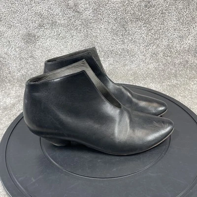 Botas Marsell para mujer talla 38 EU 7.5 US cuero negro punta redonda botín de tacón Foto 1 de 4