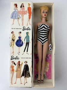 Vintage 1961 Blonde Ponytail Barbie #5 with Factory Set Hair in Original Box 850 - Picture 1 of 24
