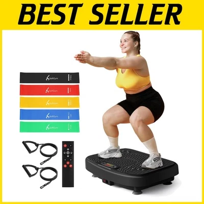 Compact Workout Vibration Plate with Resistance Bands & LED Display for Home Use - Image 1 of 4