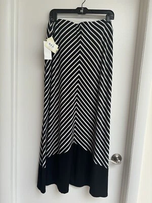 ECI Нью-Йорк женщин макси эластичной юбка черный белый размер XL новый с Ярлыками - Изображение 1 из 2