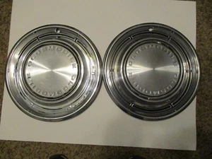 Vintage OLDSMOBILE Hubcaps Pair of Chrome Wheel Covers See Size in Pictures GM - Picture 1 of 16