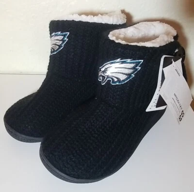 Nuevo con etiquetas Zapatillas Philadelphia Eagles NFL Mujeres Botas Tejidas Negro Talla 5-6 Botines Foto 1 de 4