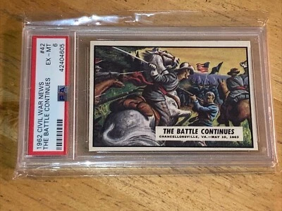 1962 Topps Civil War News #42 The Battle Continues PSA 6 EX-MT Chancellorsville - Image 1 of 4