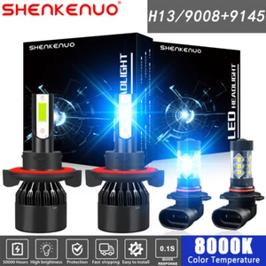 For 2004-2014 Ford F-150 ICE BLUE 8000K LED Headlights High/Low Fog Light Bulbs - Picture 1 of 13