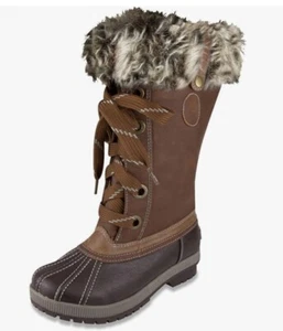 London Fog Melton wasserdichte Damen-Schneestiefel kaltes Wetter cognacfarben 9 M US - Bild 1 von 8