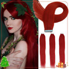 Tape+in+Human+Hair+Extensions+Invisible+Seamless+Skin+Weft+Remy+Hair+Red+24in20p