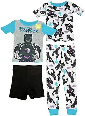 Marvel Boys' Black Panther Snug Fit Wakanda Forever Cotton Pajamas Size 4,6,8,10 - Image 1 of 2