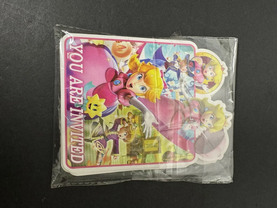 Princess Peach 20 Ct. Invitations and 12Ct Paper Candy Bags (2) - Изображение 1 из 4