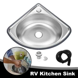 Fregadero de cocina autocaravana cuenco individual esquina fregaderos herramienta de dibujo cámper U7M4 - Imagen 1 de 15