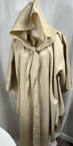Vintage hellbraun-khaki Cape Knopfleiste Kapuze Umhang Poncho von Coatree Regenmantel - Bild 1 von 11