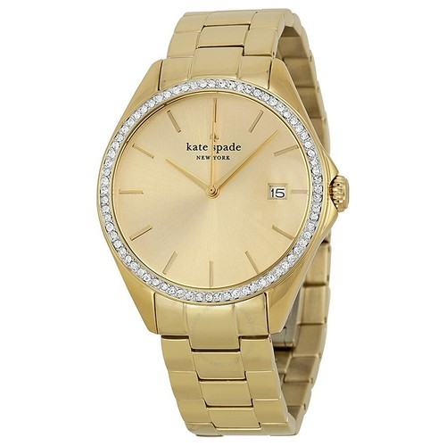 OROLOGIO DA DONNA KATE SPADE SEAPORT GRAND DATE COLOR ORO ST. ACCIAIO 1YRU0102 NUOVO