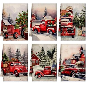 4 Pcs Christmas Kitchen Towels Decorative Dishcloths Holiday Hand Drying Towel - Picture 1 of 7