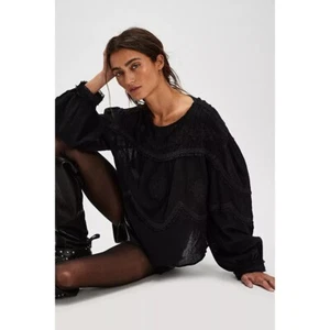 Blusa Free People Maisey Tejida Top Floral Encaje Bordado Algodón XS NUEVA 277102 - Imagen 1 de 9