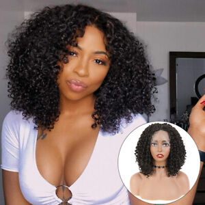 Short Bob Lace Front Wig Synthetic Curly Hair For Afro Black Women Dark BrownWig