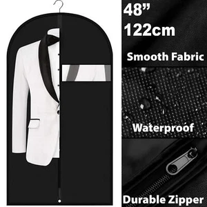 48" Extra Large Hanging Suit Dress Coat Travel Bag Zip Up Clothes Cover Storage - Picture 1 of 12