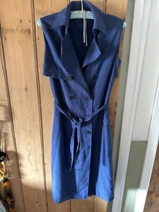 tommy hilfiger cotton blend sleeveless shirt dress size 8-10 trench style - Picture 1 of 8