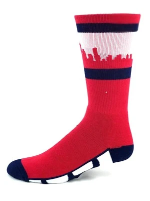 Boston Red Sox Baseball Red Navy and White Skyline Crew Socks - Image 1 of 4