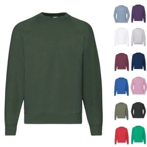 Sudadera para hombre Fruit of the Loom cuello redondo lisa saltador manga raglan sudor torso - Imagen 1 de 52