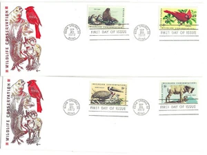 1464-67 Wildlike Conservation, set of 4 Cover Craft Cachets, CCC, FDCs - Imagen 1 de 2