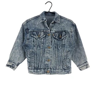 Vintage LEVI'S STRAUSS & CO Denim Trucker Jacket Kid's Girl's Size S - Picture 1 of 8