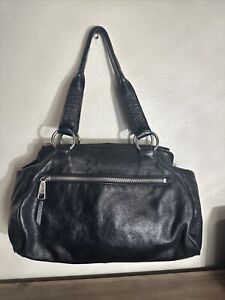 Hobo International Black Leather Satchel Shoulder Bag Large Authentic