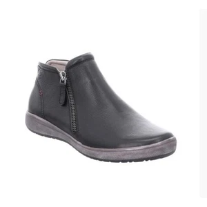 Josef Seibel 07709133100 Black Leather Caren 09 Zip Bootie Size EU 37 US 6.5 Wom - Picture 1 of 12
