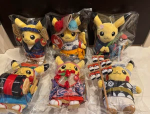 Juego de 6 juguetes de peluche Pokemon Tohoku Pikachu Festival edición limitada - Imagen 1 de 7