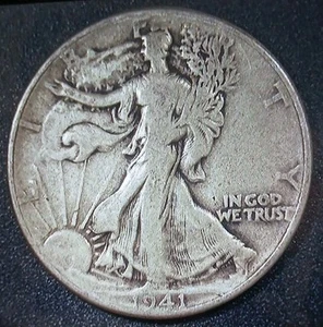 1941-P 50C Walking Liberty Half Dollar ~ Free Shipping! - Bild 1 von 4